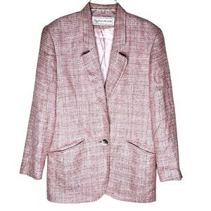 Evan Picone Vintage Pink Textured Blazer Size 10